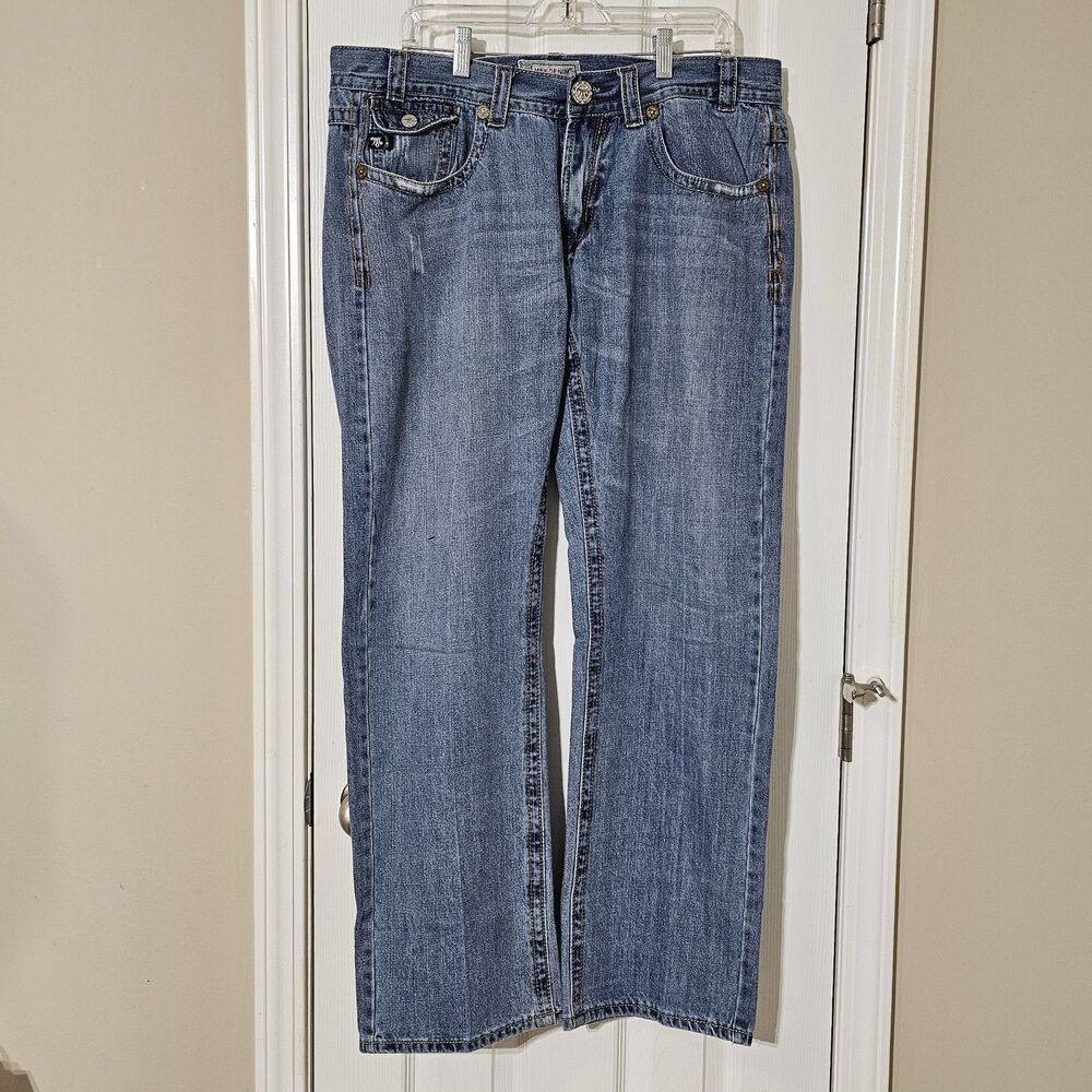 Mek Denim Jeans Men 38x33 Blue Denim Munich Boot Cut Ligh Wash Jeans